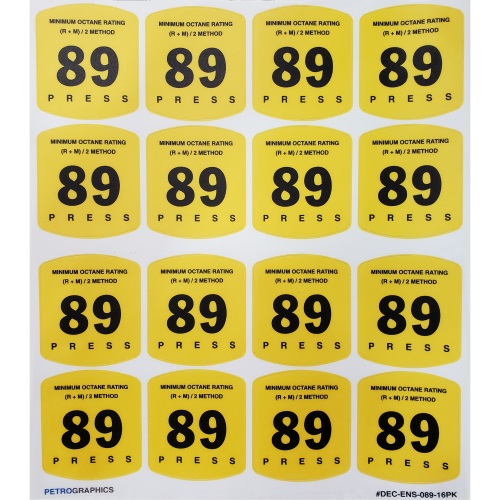 Petrographics Decal: 89 Octane 16 Pack - Fast Shipping
