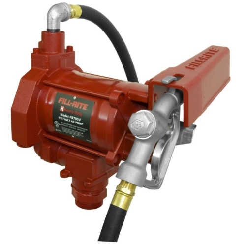 FillRite FR700V AC Fuel Transfer Pump 12' Delivery Hose Manual Release