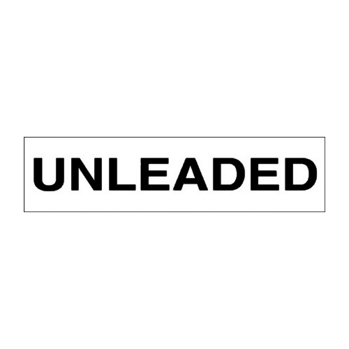 PI Decal: "Unleaded" 12"x 3" Black on White - Fast Shipping