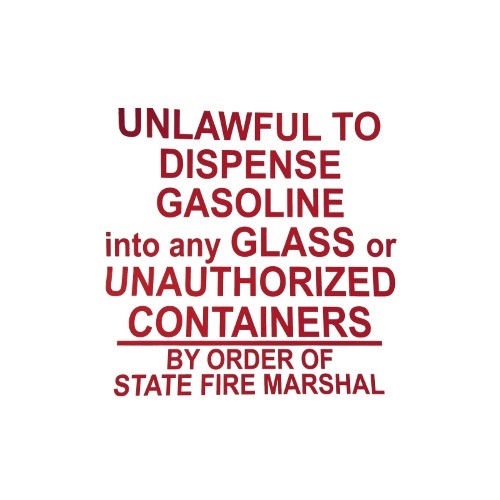 PI Decal: Unlawful...Glass Container, 6"x 6" - Fast Shipping