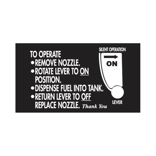 PI Decal: 9"W x 5"H - "To Operate Remove Nozzle" - Fast Shipping